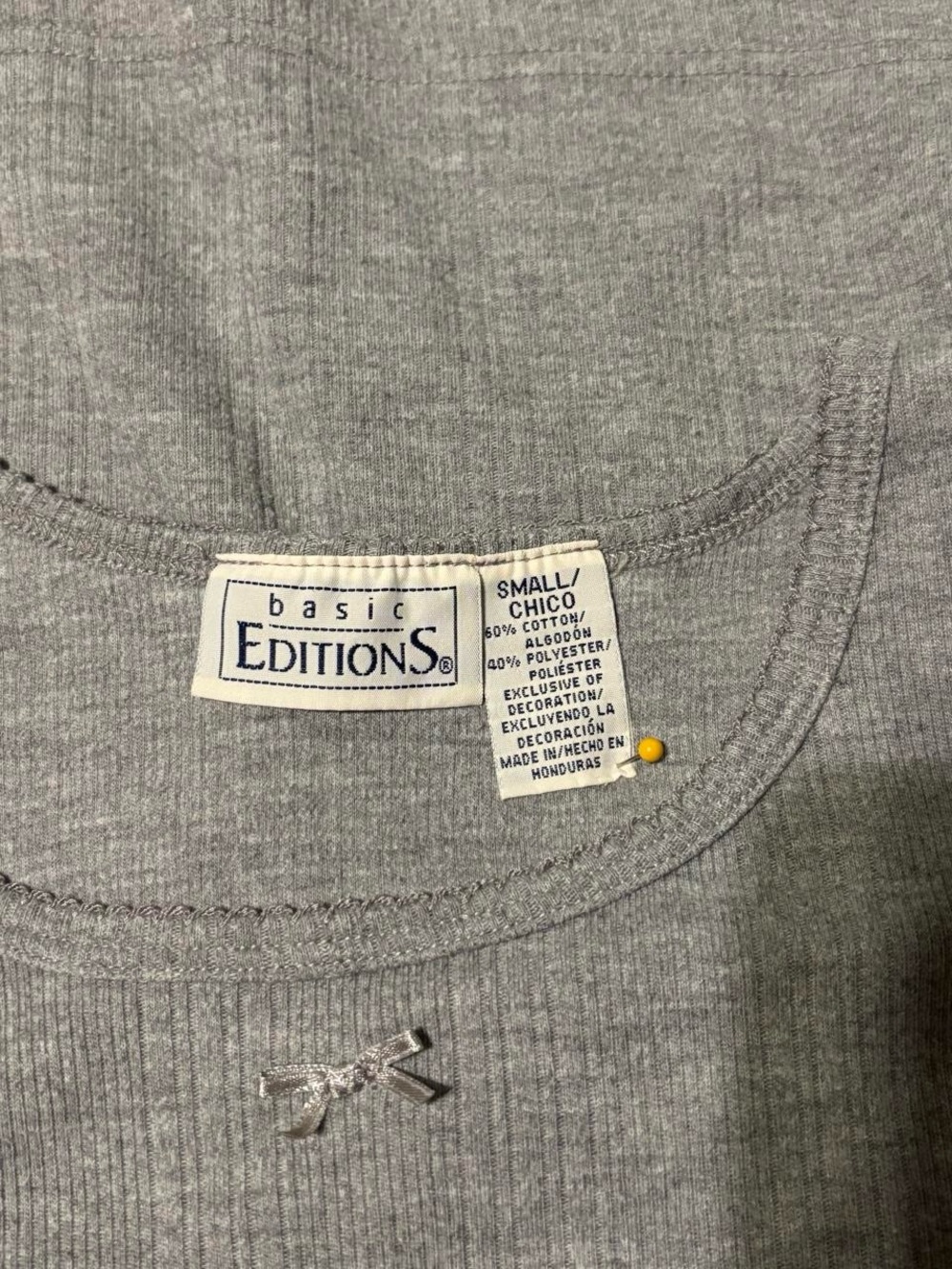 Basic Editions Ribbed Gray Tank - Picture 3 of 3